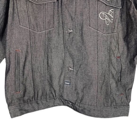 Vintage SCHOOL OF HARD KNOCKS  Y2k Jean Jacket Size 3XL - Picture 9 of 15